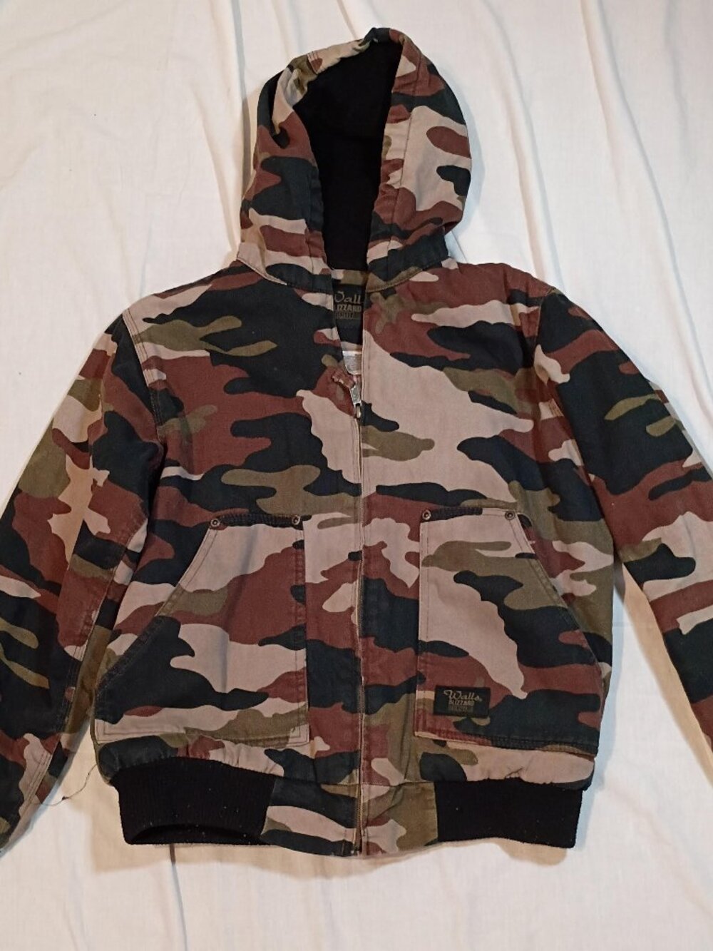 Walls Blizzard Pruf/Hooded Jacket/Boys XL 16-18/Camo Canvas Hunting Outdoor Coat